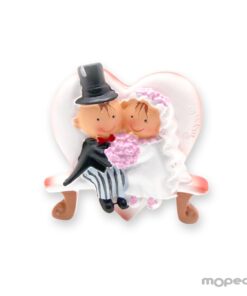 Imán Pit&Pita novios banco corazón 5cm min.12